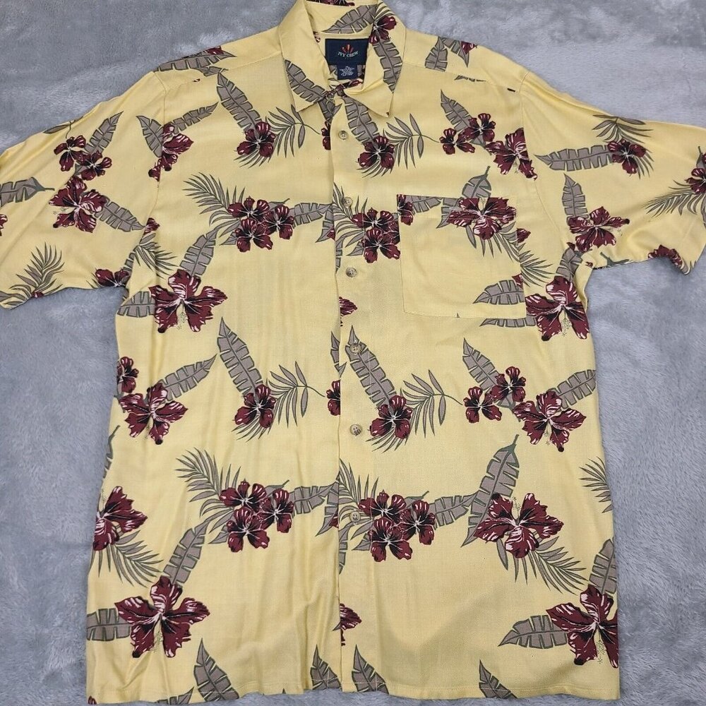 1990's Ivy Crew Classics Men's Medium Hawaiian‎ Tropical Button Up Shirt Rayon